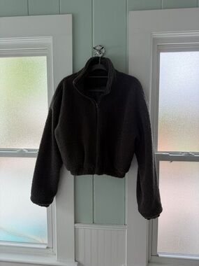 Cozy Grey Sherpa Zip-Up Jacket